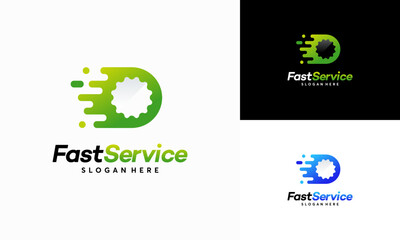 Wall Mural - fast service logo designs, repair logo template vector