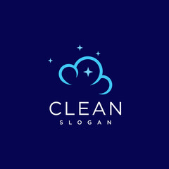 Wall Mural - Clean logo with bubble design premium vector