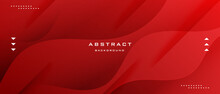 Abstract Red Wave Banner Background. Vector Long Banner For Social Media Posts, Presentations