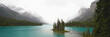 Panorama View of Spirit Island, Maligne Lake, Jasper National Park, Alberta, Canada