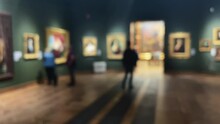 Blurred Museum Gallery Interior, Art History And Culture Concept