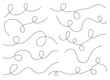 Hand drawn dotted curved line shape. Curved line icon collection. Vector illustration isolated on white background