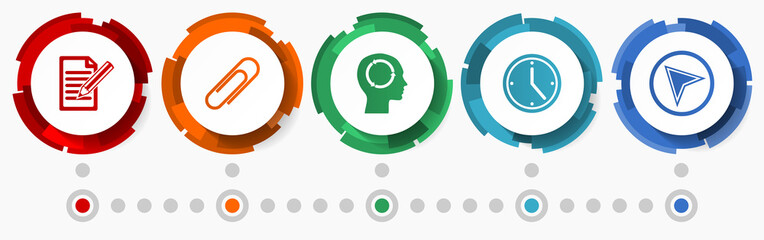Poster - Technology and internet,concept vector icon set, flat design web buttons, business infographic template