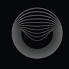 Wall Mural - abstract oval lines background with geometric circles . vector rotating ellipse line design . poster