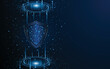 © Natt - Abstract shield symbol. Cyber ​​data protection and privacy concept. modern security technology innovation concept background