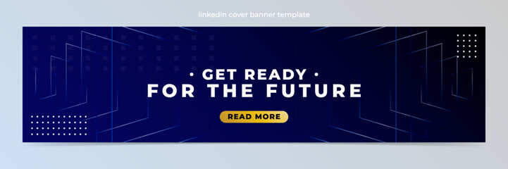 modern abstract technology linkedin banner template