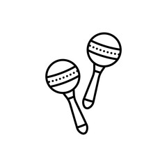 Wooden maracas icon - editable stroke