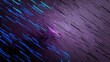 abstract futuristic dark purple background with glowing blue lines and glitch effect