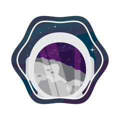 Wall Mural - astronaut helmet badge
