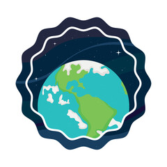 Wall Mural - earth planet badge