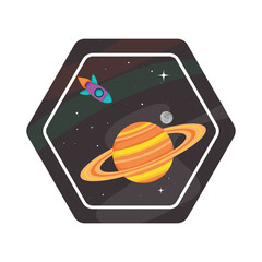 Wall Mural - saturn and rocket