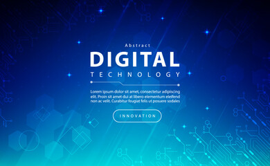 Wall Mural - Digital technology banner blue green background concept with technology light effect, abstract tech, innovation future data, internet network, Ai big data, lines dots connection, illustration vector