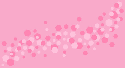 Wall Mural - Pink geometric wallpaper. Light and dark hexagons of various sizes are scattered across the background diagonally from the lower left to the upper right corner.