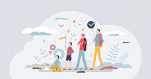 Adolescence male and teenage years from baby to adult tiny person concept. Phases of life between childhood and adulthood development vector illustration. Group with various boy generations together.