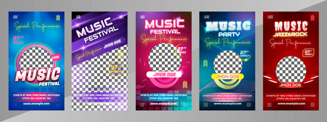 Social media post Bundle  Live Dj Music Festival for Social Media Banner 	