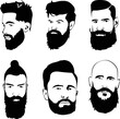 © GOURAB - Men's Beard and Hair style Icon set for barber and hair cut logo and men fashion style - Vector.