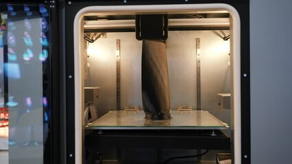 Wall Mural - 3d printer prints object close-up. Media. Automatic 3D printer machine at work, concept of modern technologies.