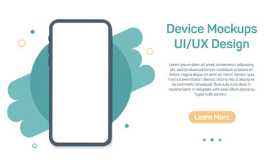 Wall Mural - smartphone mockup with blank screen. frame less smartphone. vector illustration ui, ux design for yo