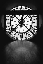 Black And White Clock At Museum In Paris