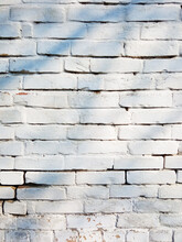 Bright White Brick Wall Background With Copyspace