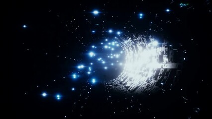 Wall Mural - space futuristic base with ships traffic. futuristic concept. realistic 4k animation.