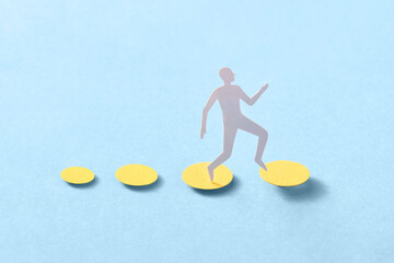 Man reaching top