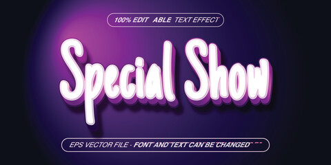 Wall Mural - special show editable purple 3d text effect