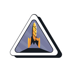 Poster - flat rocket badge