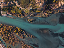 Aerial View Of Sulak River, Dagestan, North Caucasus