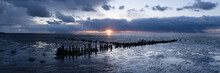 Wadden Sea Beach Coast Netherlands Sunset