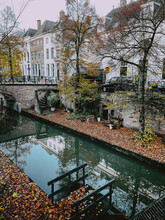 Street And Canal In Utrecht, Netherlands