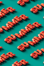 3d Render Of The Word Summer Repeted