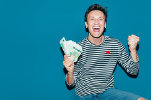 Happy Man Holding Money 