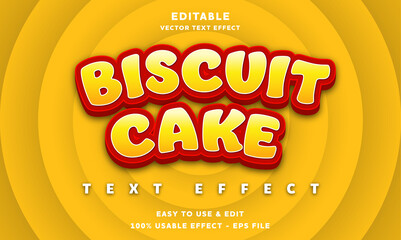 Sticker - biscuit cake editable text effect with modern and simple style, usable for logo or campaign title