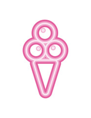 Sticker - flat neon ice cream