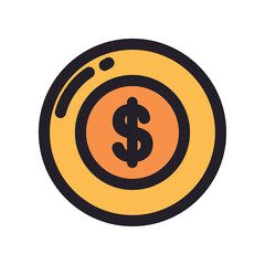 Sticker - flat coin design