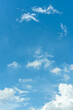 White clouds float in the sky in summer. Sunny day, sea of clouds, sky and weather material.







