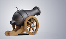 3d Ancient Cannon Seen From Behind