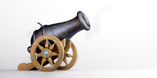 3d Ancient Cannon Seen From The Side