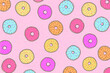 © Elena Saurius & Dani Rex/Stocksy - Repeating pattern of colorful donuts, illustration