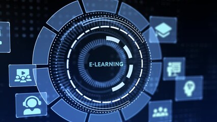 Business, Technology,Internet and network concept. E-learning Education Internet Technology Webinar Online Courses concept.