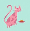 © Gemma can fly/Stocksy - Cat with food, illustration