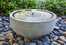 Zen Water Fountain In Landscaping