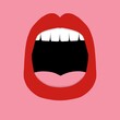 © Gemma can fly/Stocksy - Open mouth with red lips, illustration