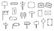 19x Schilder Wegweiser Zeichen Orientierung - leer / blanko - Set - Icons Zeichen Sketchnotes Grafiken Cliparts Doodles 