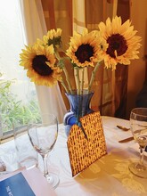 Sunflowers In A Blue Vase