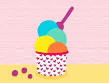 Rainbow Ice Cream Terrine Illustration