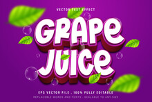 Grape Juice Purple 3D Editable Text Effect Style, Text Effect Template