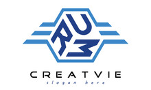 RUW Three Letter Geometrical Wings Logo Design Vector Template. Wordmark Logo | Emblem Logo | Monogram Logo | Initial Letter Logo | Typography Logo | Business Logo | Minimalist Logo |