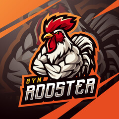 Wall Mural - Gym rooster esport mascot logo design